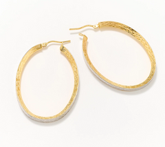 David Markstein 14K Gold Inside Out 1-1/2" Hoop Earrings