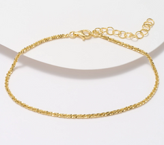 UltraFine 950 Silver Margherita Chain 9"+2" 18K gold-plated  Anklet