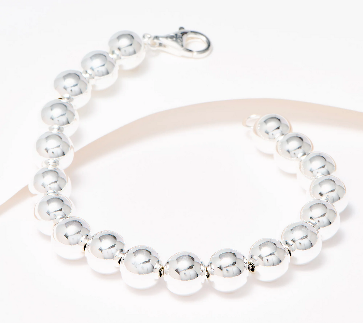 UltraFine 950 Silver Beaded 10mm Bracelet Small