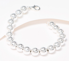 UltraFine 950 Silver Beaded 10mm Bracelet Small