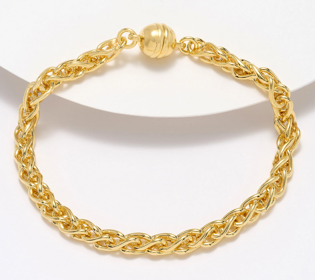 UltraFine 950 Silver Spiga Magnetic Bracelet 18K Gold-Plated Avg