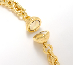 UltraFine 950 Silver Spiga Magnetic Bracelet 18K Gold-Plated Avg
