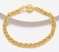 UltraFine 950 Silver Spiga Magnetic Bracelet 18K Gold-Plated Avg