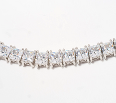 Diamonique Sterling Silver Classics Princ Princess 18" Tennis Necklace