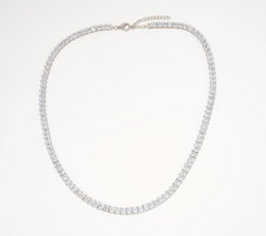 Diamonique Sterling Silver Classics Princ Princess 18" Tennis Necklace