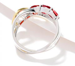 Affinity Gems Crossover Semi Precious Garnet Sterling Silver Ring, Size 10