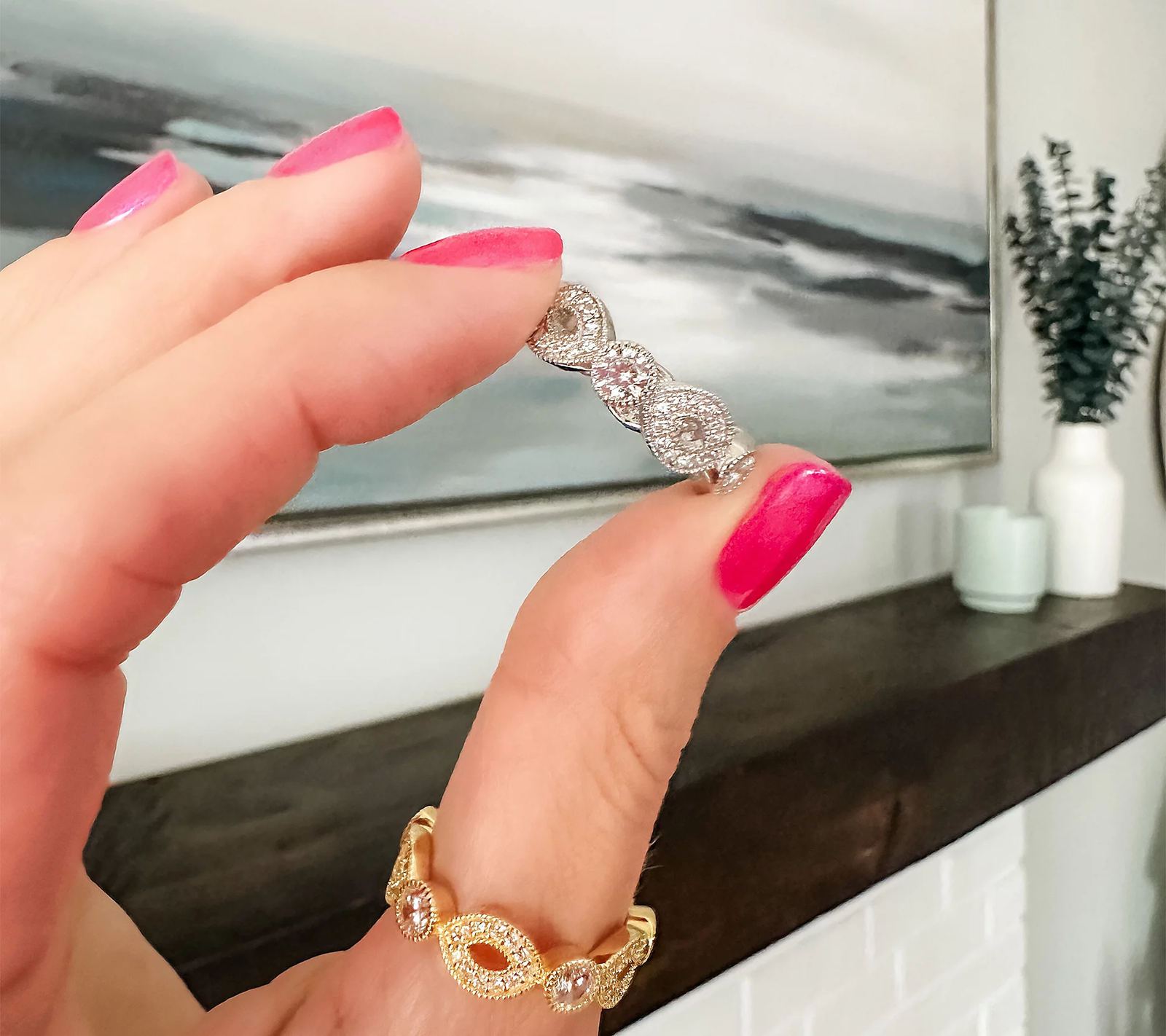 Diamonique x Erin Moseley Sterling Silver Forever & A Day Ring Size 8