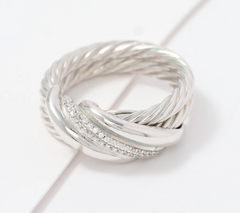 Italian Silver x David Markstein Sterling Silver Couture Inspired Ring Size 4