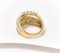 Diamonique x Jennifer Miller Graduated Half Eternity Gold-Over Sterling Silver Ring Size 9