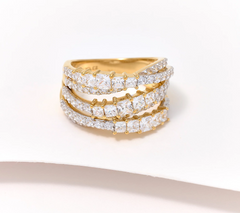 Diamonique x Jennifer Miller Graduated Half Eternity Gold-Over Sterling Silver Ring Size 9