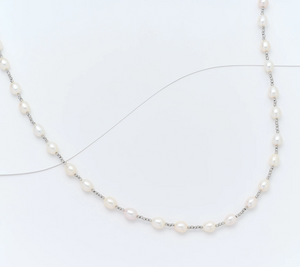 Honora Beaded Chain Cultured Pearl 30" Sterling Silver Necklace