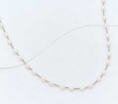 Honora Beaded Chain Cultured Pearl 30" Sterling Silver Necklace