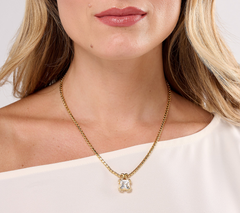Christian James by Scott Grimes 18K Gold Clad White Topaz Pendant with Chain