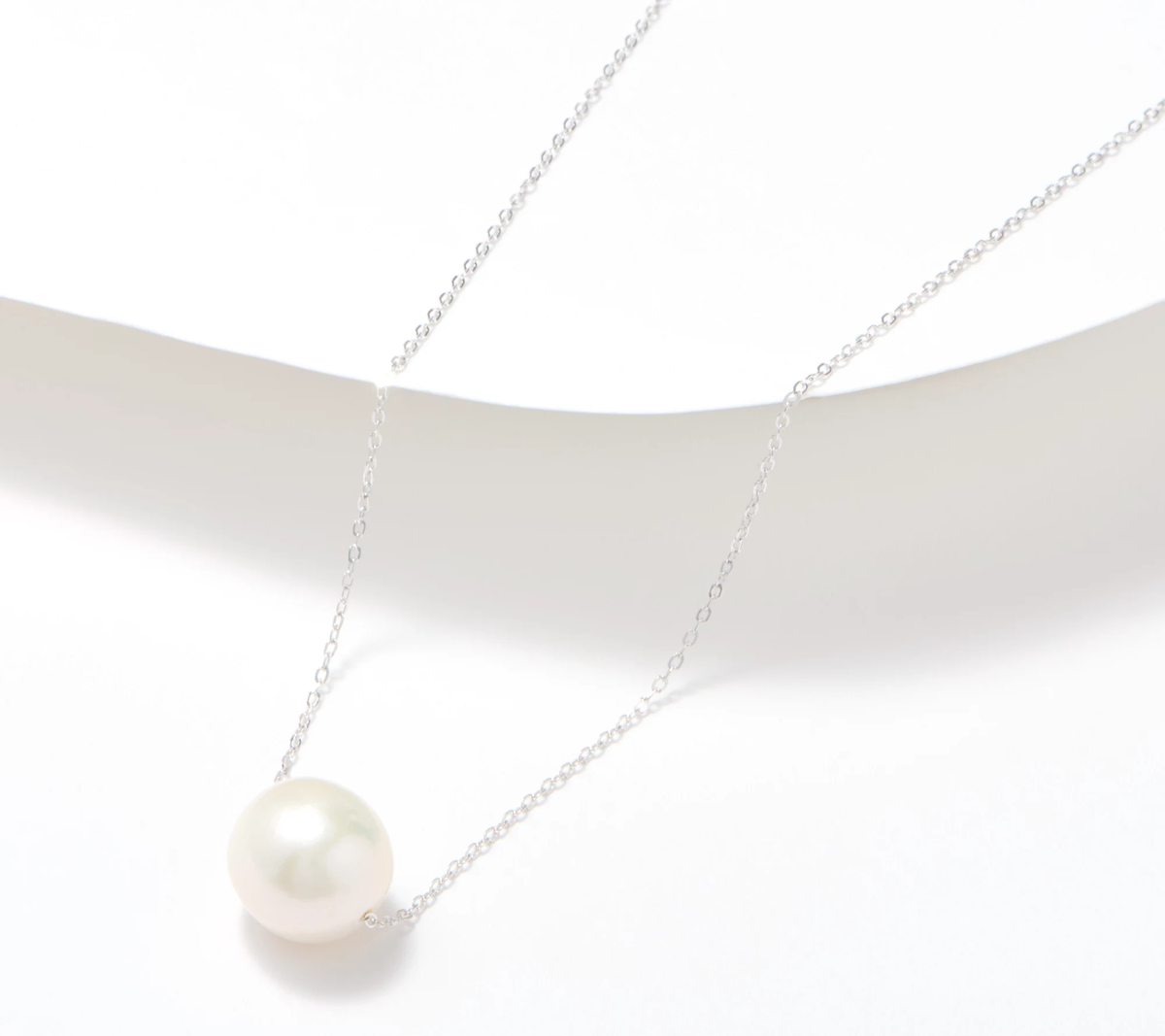 Honora Cultured Ming Pearl Forzatina Chain Necklace, Sterling Silver