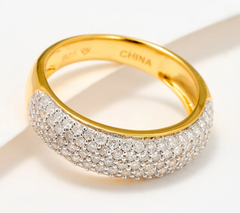 Affinity Diamonds Gold-Over Sterling Silver Band Ring, Size 9