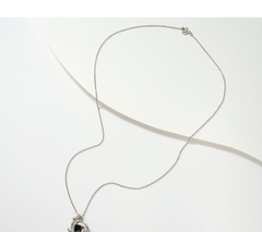 Affinity Diamonds Black & White Swirl Sterling Silver Necklace