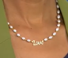 Honora Cultured Pearl Inspirational "Love" 18K Gold Plated Necklace