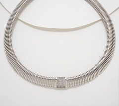 David Markstein Bronze White Topaz Tubogas 18" Necklace