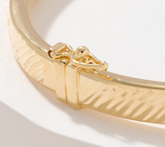 UltraFine 950 Silver Goldclad Diamond Cut Rectangular Bangle, Avg 7-1/4"