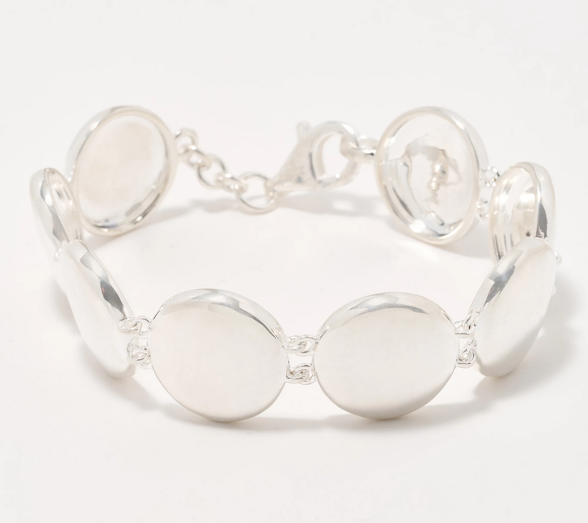 UltraFine 950 Silver Polished Station Bracelet Avg