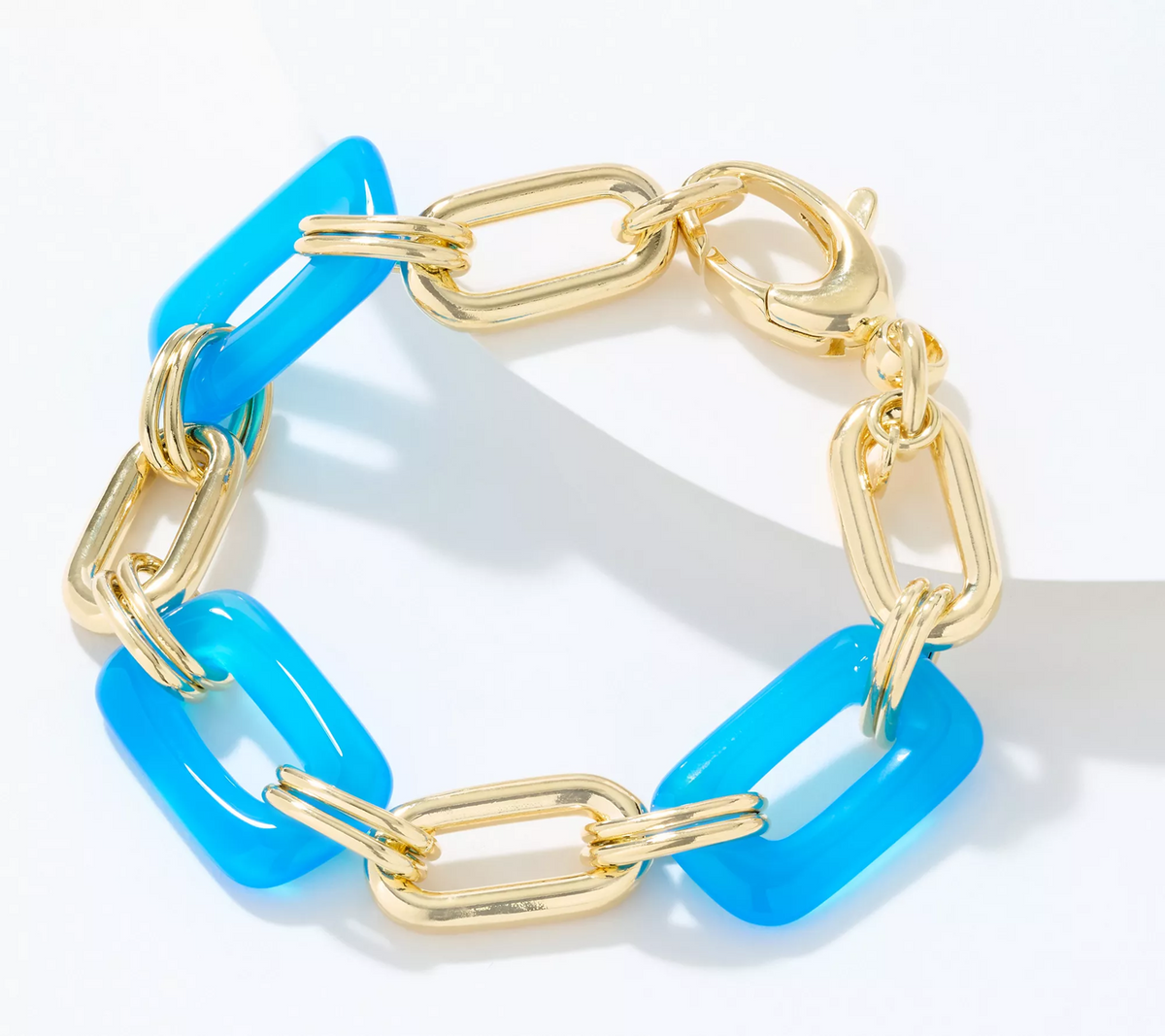 David Markstein Bronze Elongated Oval Blue Gemstone Bracelet, Small