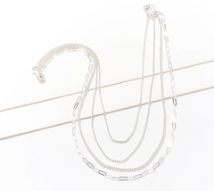 UltraFine 950 Silver Multi Chain Necklace, 4 Chains