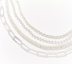 UltraFine 950 Silver Multi Chain Necklace, 4 Chains