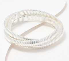 UltraFine 950 Silver 3-Strand Rolling Tubogas Bracelet Avg