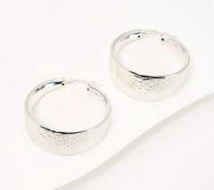 UltraFine Silver Graduated Hammered 1-1/2" Hoops