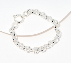 UltraFine 950 Silver Rolo Italian Chain Bracelet Avg