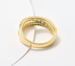 Diamonique Gold-Over Sterling Silver Classics Round Cut Band Ring, Size 10