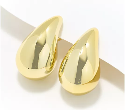 Susan Graver Gold Tone Paisley Drop Earrings