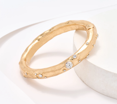 Susan Graver Embellished Metal Bangle, Goldtone