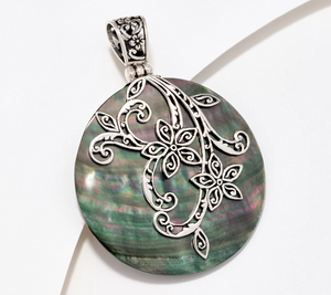 Artisan Crafted by Robert Manse Sterling Silver MOP Floral Pendant