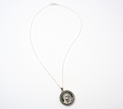 Connemara Marble Sterling Silver Blessed Mother Pendant