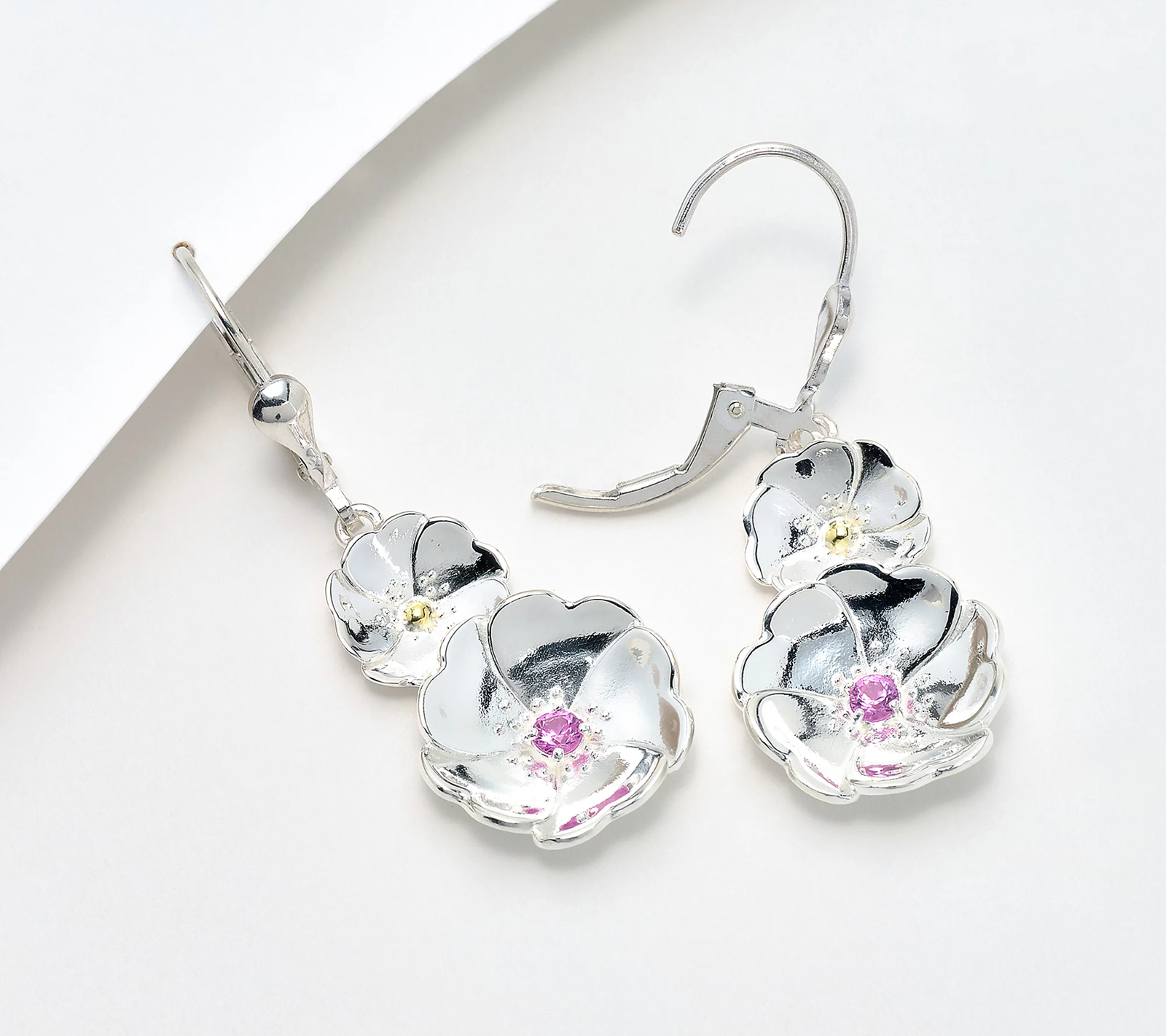 JMH Jewellery Sterling Silver Wild Irish Rose Lever Back Earrings