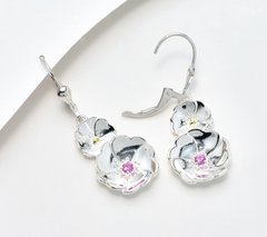 JMH Jewellery Sterling Silver Wild Irish Rose Lever Back Earrings