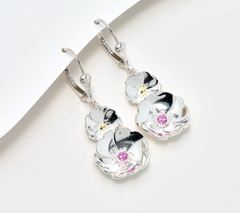 JMH Jewellery Sterling Silver Wild Irish Rose Lever Back Earrings