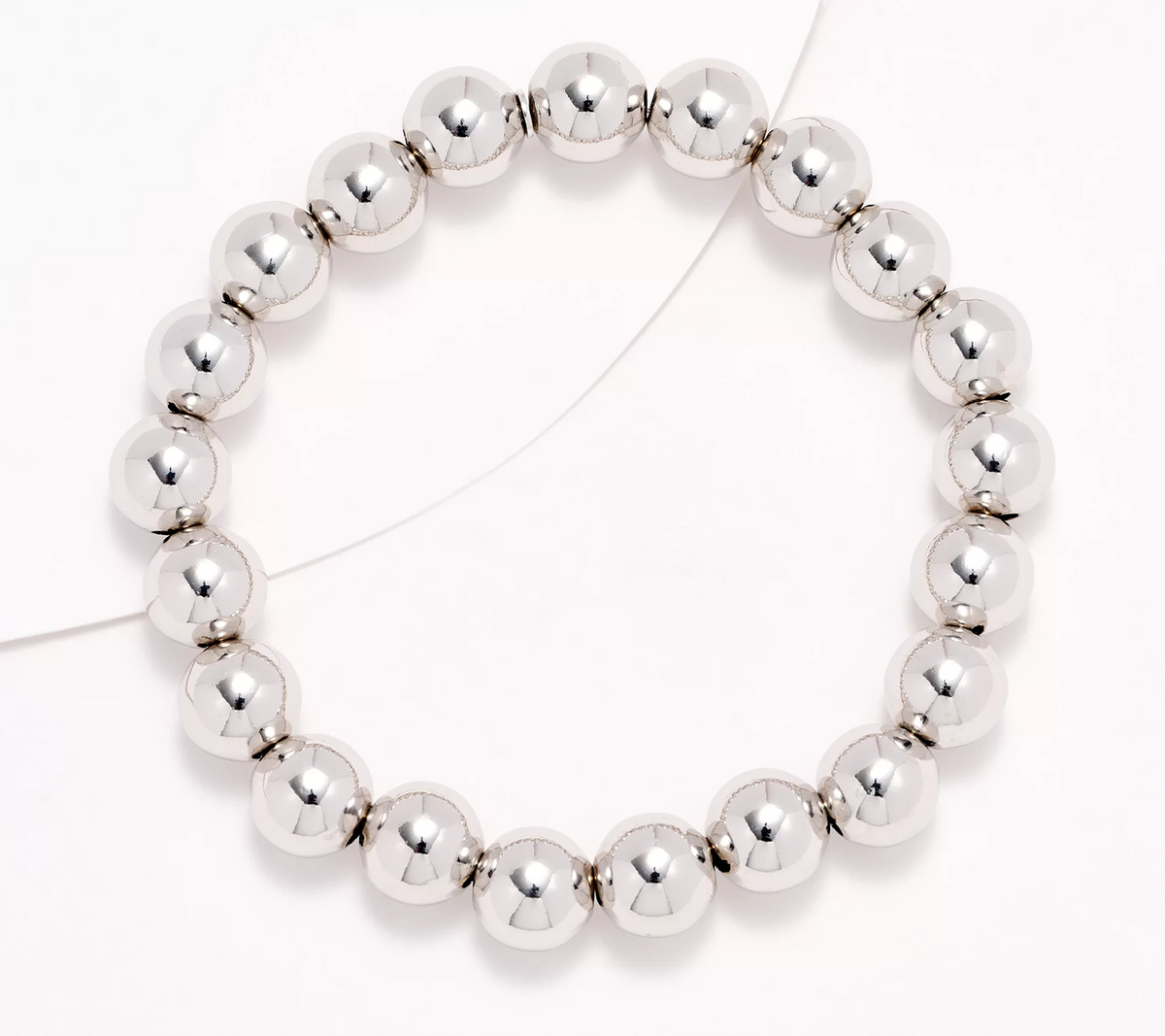 David Markstein Silvertone Bronze 10mm Beaded Bracelet, Avg/Large
