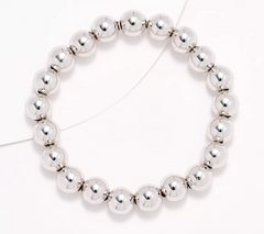 David Markstein Silvertone Bronze 10mm Beaded Bracelet, Avg/Large