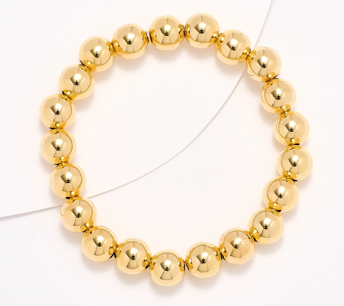 David Markstein Yellow Tone Bronze 10mm Beaded Bracelet, Avg/Large
