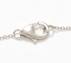 Diamonique Classics  Sterling Silver Pendant with Chain 18"