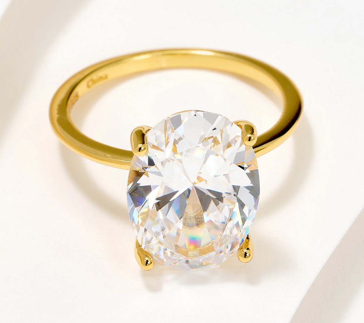 Diamonique x Allison Avery Gold-Over Sterling Silver My Dream Ring Size 8