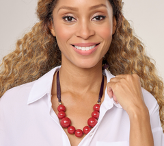 Carla Rockmore Collection The Palm Springs Cabernet Beaded Necklace