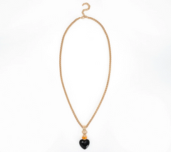 Joan Rivers Heart Drop Pendant On 27" Wheat Chain with 3"extender
