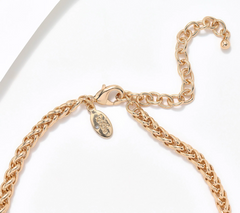 Joan Rivers Heart Drop Pendant On 27" Wheat Chain with 3"extender