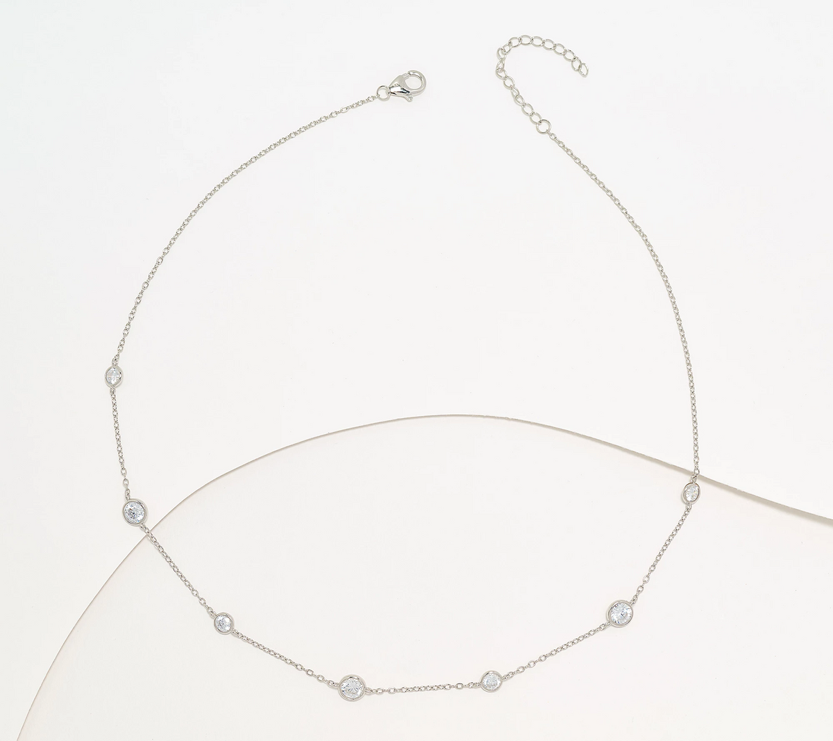 Diamonique Sterling Silver Classics Station Necklace