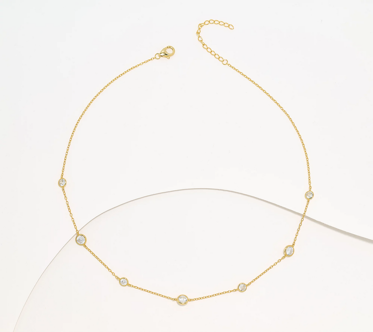 Diamonique Gold-Over Sterling Silver Classics Station Necklace