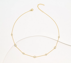 Diamonique Gold-Over Sterling Silver Classics Station Necklace