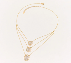 Diamonique x Kathy Levine Gold Clad Sterling Silver Multi-Layered Triple Threat Necklace